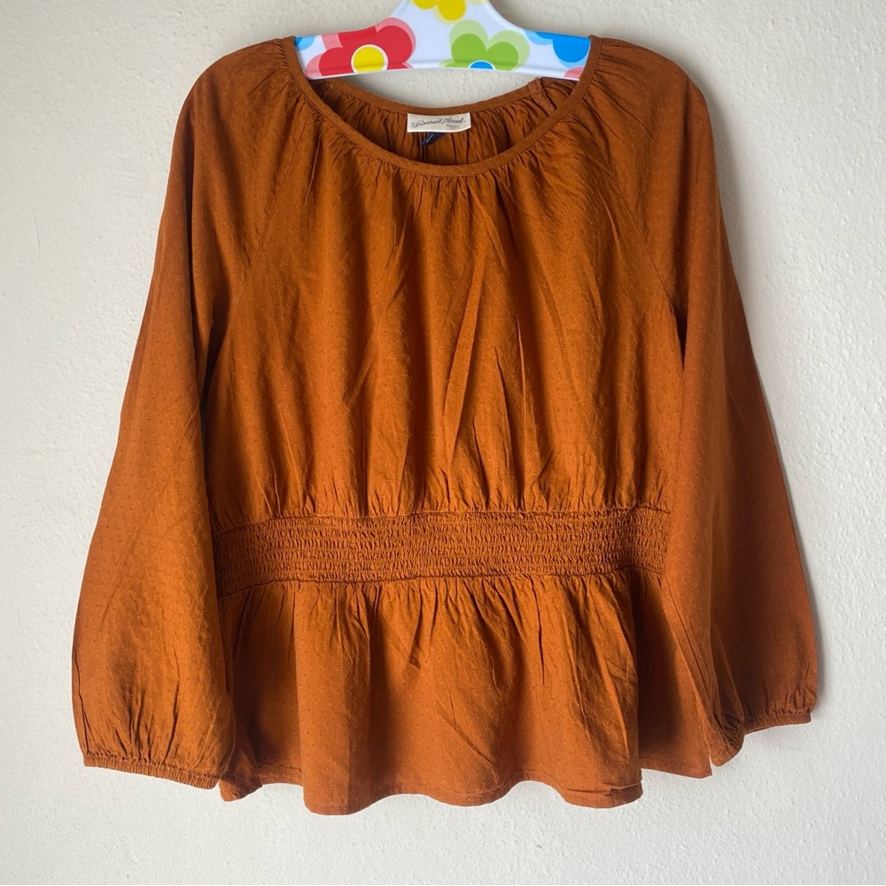 Universal Thread (Target) Burnt Orange Peplum Blouse